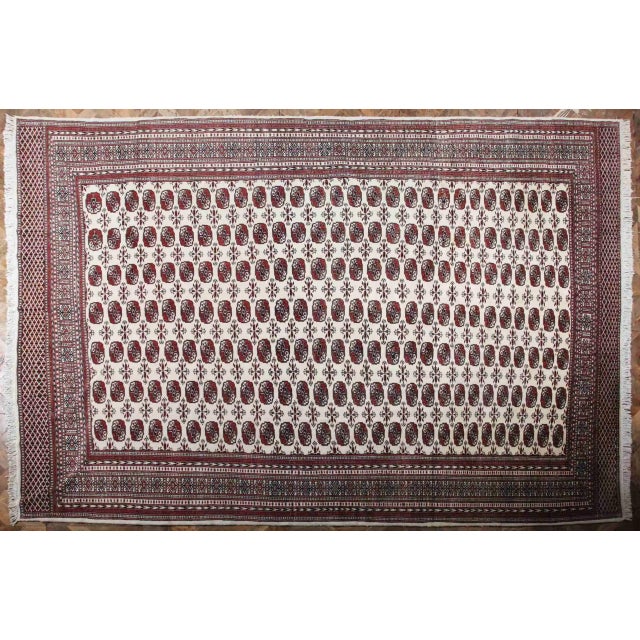 Textile Pakistani Bukhara Rug in Cotton and Wool For Sale - Image 7 of 7