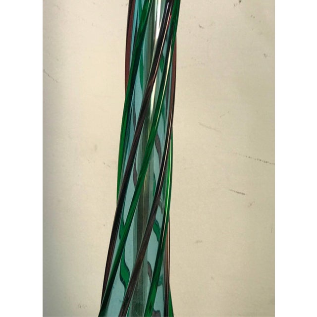 Modern Tricolor Twist Murano Lamps - a Pair For Sale - Image 4 of 5