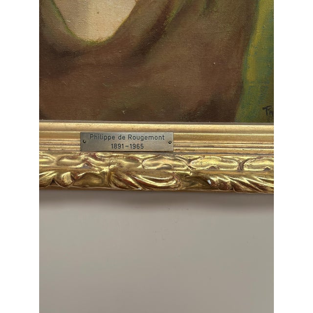 Mid-Century Modern Philippe De Rougemont, Madonna, 1950s, Oil on Canvas, Framed For Sale - Image 3 of 14