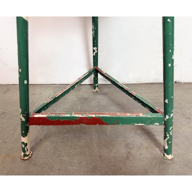 Industrial Green Workshop Stool, 1960s For Sale - Image 15 of 17