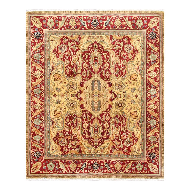 Pasargad Home Agra Gold Wool Area Rug- 8' 0" X 9'10" For Sale