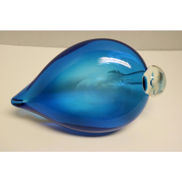Vintage Blue Swan Dish With Clear Neck and Head For Sale In Cincinnati - Image 6 of 7