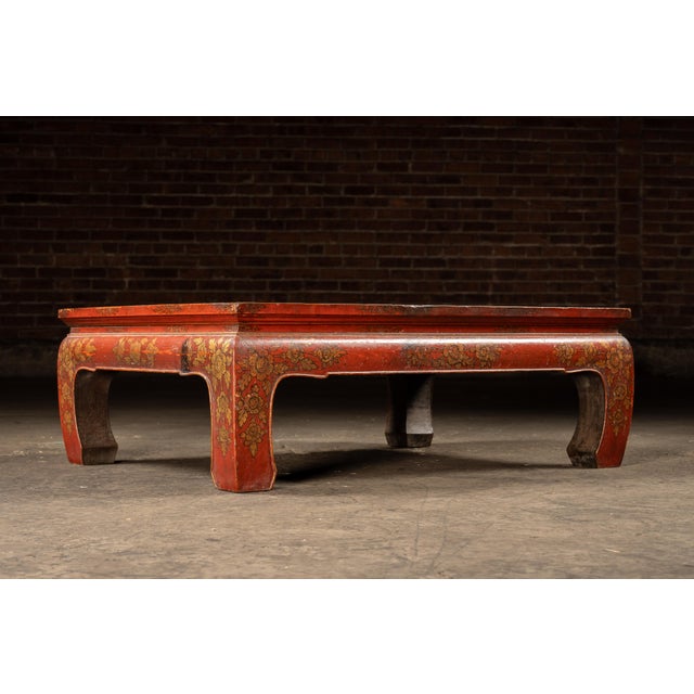 Early 20th Century Southeast Asian Wooden Coffee Table With Floral Accents For Sale In Chicago - Image 6 of 16