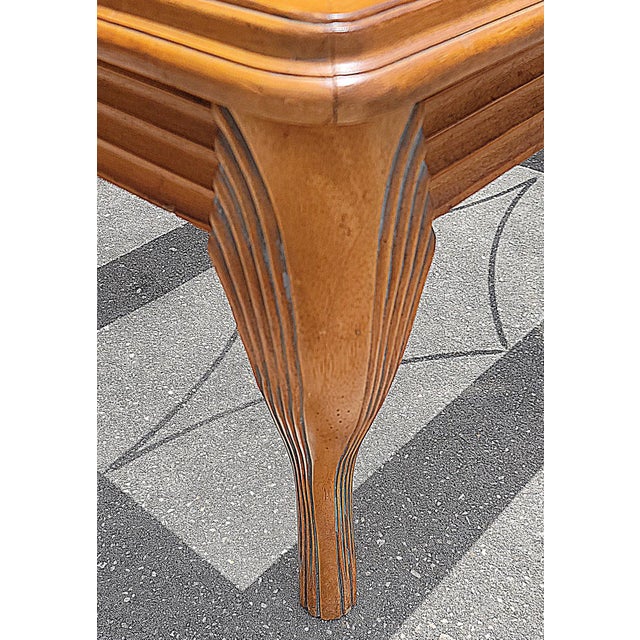 Wood 1980s Contemporary Glass Top Coffee Table For Sale - Image 7 of 8