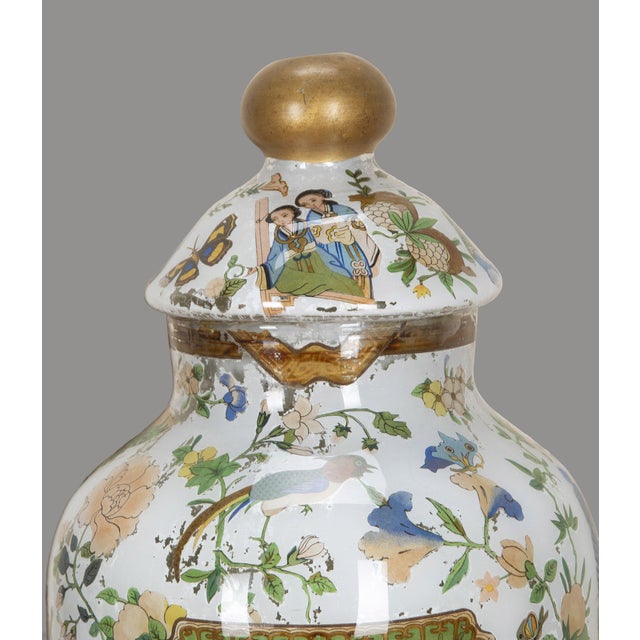 Mid 19th Century Antique English Decalcomania Vases, 1840, Set of 2 For Sale - Image 5 of 16
