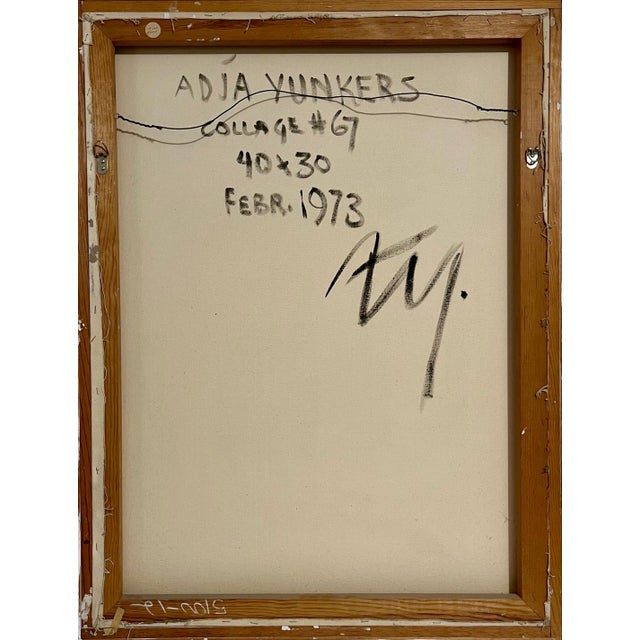 Adja Yunkers, Mixed Media Collage Oil Painting Latvian American Modernist Artist Adja Yunkers, 1973 For Sale - Image 15 of 15