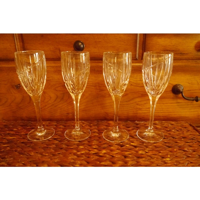 Transparent Vintage Uptown Mikasa Clear Crystal Wine Glasses- Set of 4 For Sale - Image 8 of 12