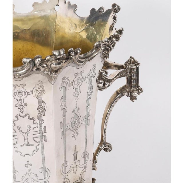 Antique Wine Cooler Champagne Ice Bucket from Elkington, Mason & Co, 1849 For Sale - Image 9 of 16