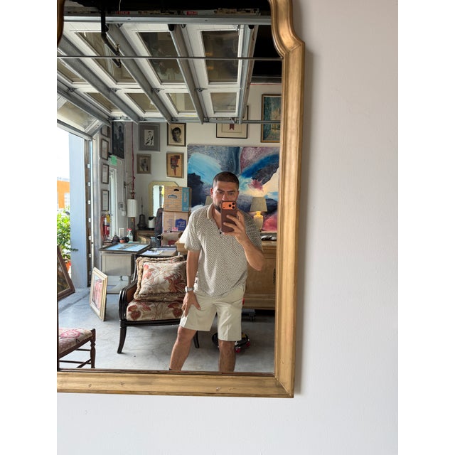 Vintage Baker Furniture Hollywood Regency Gold Giltwood Architectural Arch Wall Mirror For Sale - Image 10 of 13