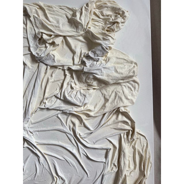 “Washed in Stillness” – Sculptural Textured Canvas in Neutral Tones (36x48) For Sale In New York - Image 6 of 6