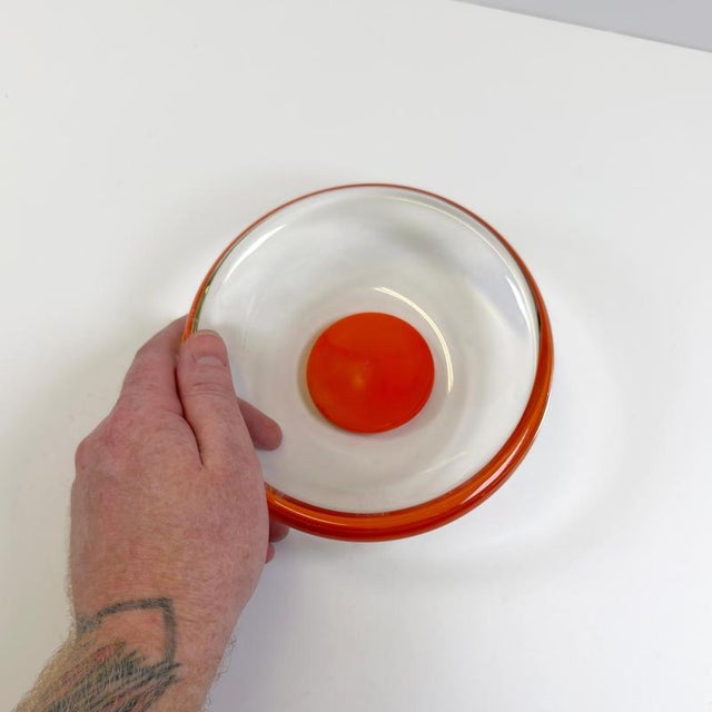Modernist Red Sommerso Murano Glass Bowl, Italy, 1970s For Sale - Image 4 of 10