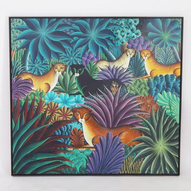 Painting on Canvas of Cats in a Jungle For Sale - Image 11 of 11