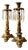 19th Century French Dore Bronze Candlesticks With Crystal Prisms - A Pair For Sale