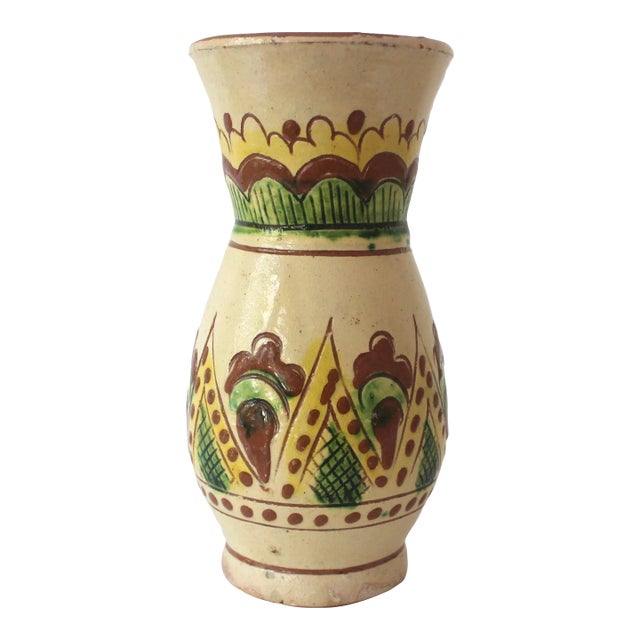 Terracotta Pottery Vase Vintage For Sale
