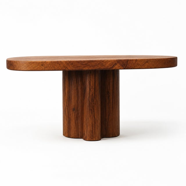 Farmhouse Custom Mesquite Natural Wood Dining Table - Handcrafted, Solid Slab, Gallery Quality For Sale - Image 3 of 3