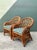 Vintage Woven Rattan Lounge Chairs - A Pair For Sale - Image 9 of 12