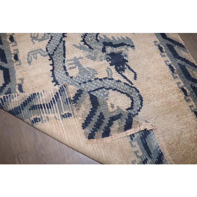 Early 20th Century Antique Zabihi Collection Dragon Mongolian Rug - 3'8" x 5'7" For Sale - Image 5 of 6