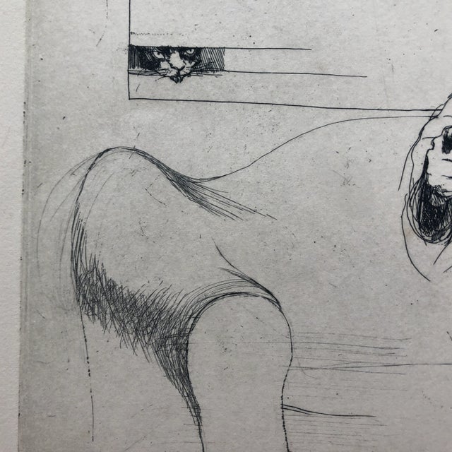 Self Portrait With Cats by Sigmund Abeles 1965 For Sale - Image 9 of 12