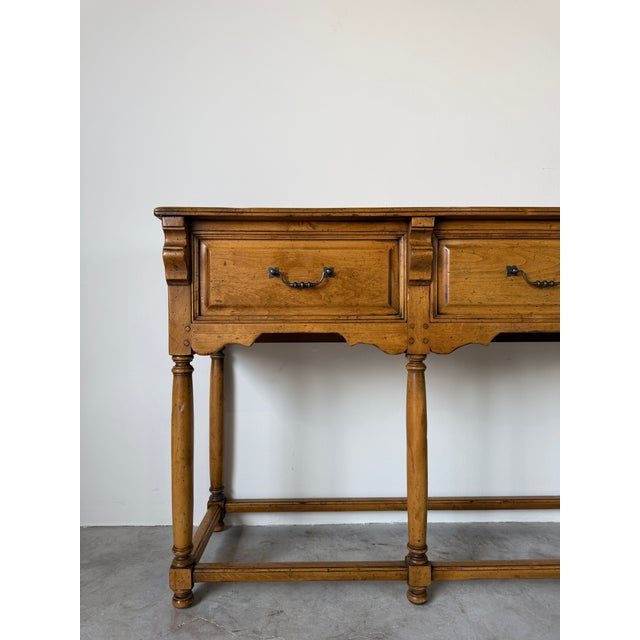 Spanish Vintage Mediterranean Spanish Colonial Style Three-Drawer Console Table For Sale - Image 3 of 18