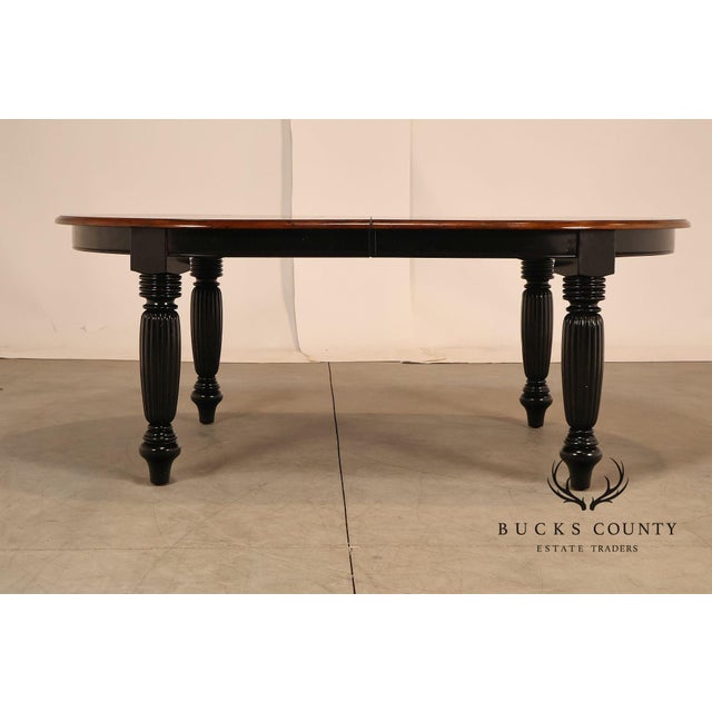 Brown Oskar Huber Farmhouse Style Oval Extension Dining Table With 2 Leaves For Sale - Image 8 of 16