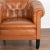 Pair, Vintage Brown Leather Barrel Back Arm Chairs, Denmark Circa 1940 For Sale - Image 6 of 13