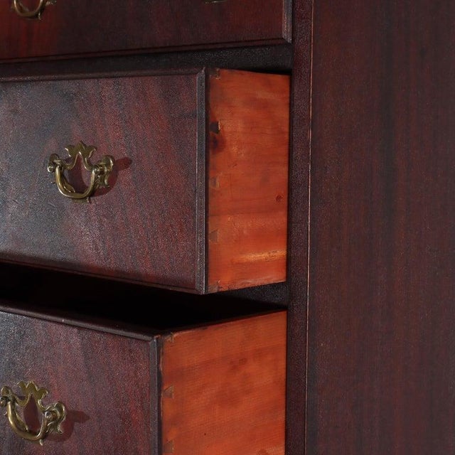 Antique Queen Anne Style Carved Mahogany Bonnet Top High Boy C1900 For Sale - Image 15 of 18
