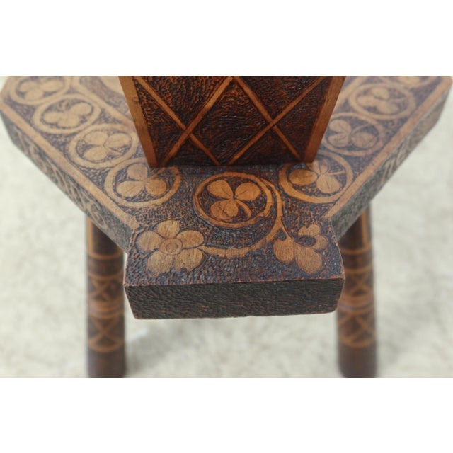 Antique Hand Crafted Old English Occasional Seat Chair For Sale - Image 9 of 11