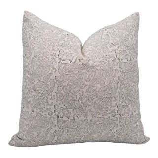 Fabdivine Artisan Block Print Throw Pillow Cover 26x26 Inch Duck Canvas-Sanganeri Jaal For Sale