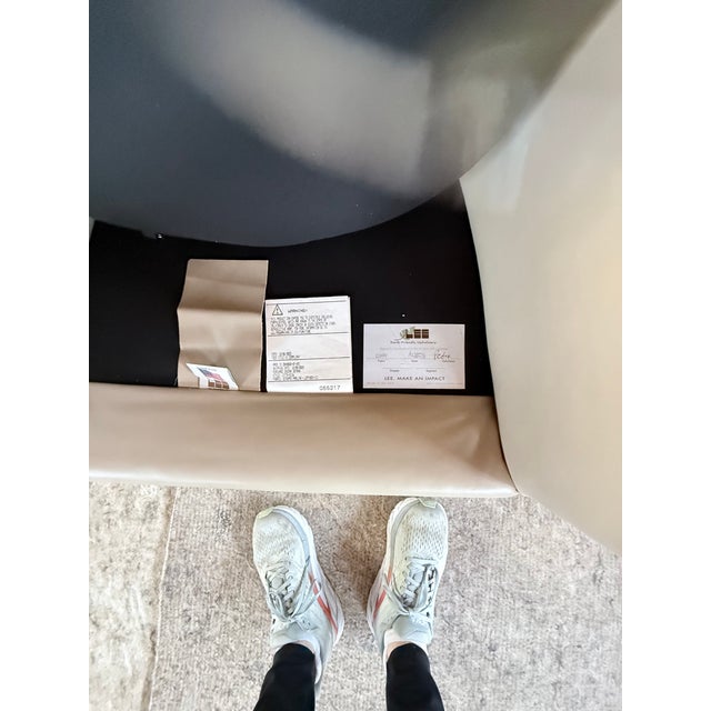 Lee Leather Swivel Chair For Sale - Image 6 of 8