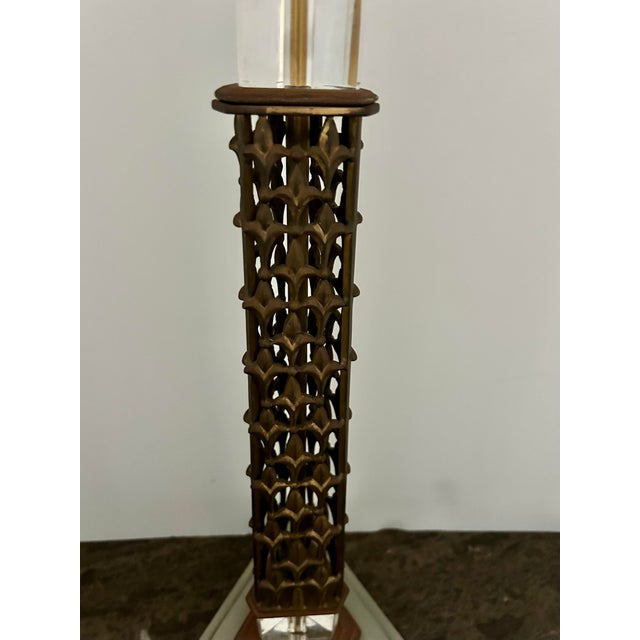 Metal Large Antique Bronze Brass Church Altar Candleholder For Sale - Image 7 of 12