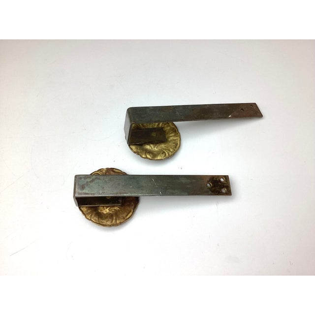 Vintage Pair Brass Medallion Curtain Tie Backs For Sale - Image 4 of 4