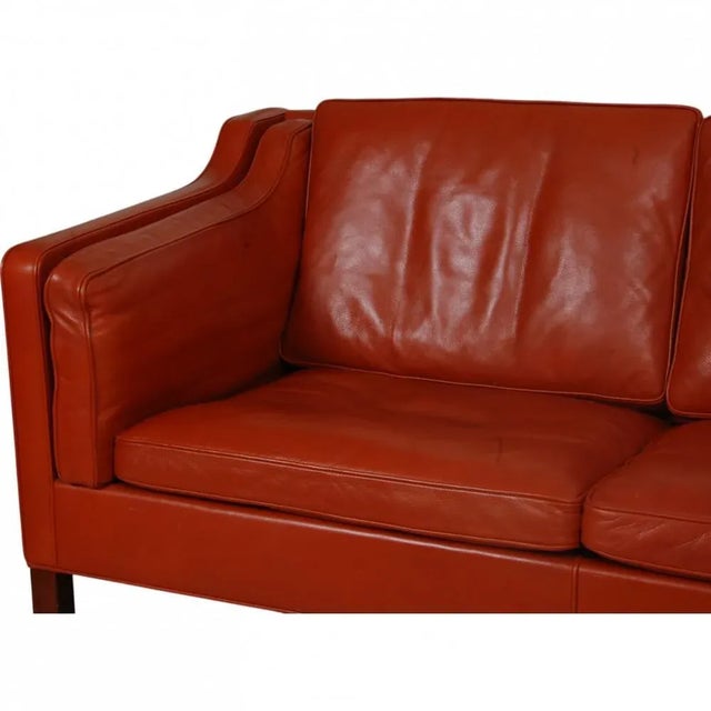 1980s 2213 3-Seater Sofa in Patinated Cognac Leather by Børge Mogensen, 1980s For Sale - Image 5 of 18