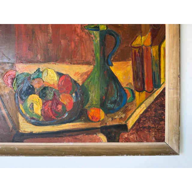 1970’s Lila Mirsky Mid-Century Modern Still Life Oil on Masonite Painting – Wood Framed For Sale - Image 9 of 12