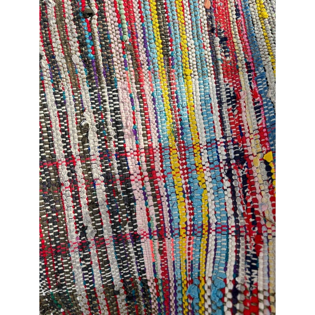 1980s Red Moroccan Berber Traditional Boucherouite Rug For Sale - Image 5 of 7