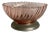 1980's Arcoroc French Pink Swirl Glass Bowl on Stand For Sale