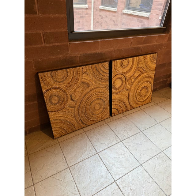 Large Pair of Vintage Sculptural Boho Organic Modern Natural Fiber Wall Art Panels For Sale - Image 4 of 10