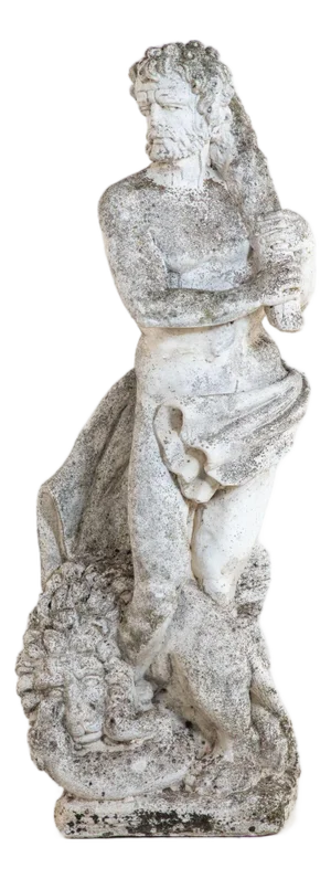 Weathered Stone Hercules Garden Statue, France Mid 20th C.