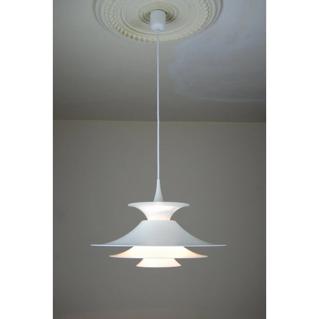 Mid-Century Modern White Radius Pendant Lamp by Eric Baslev for Fog and Mørup, 1960s For Sale - Image 3 of 10