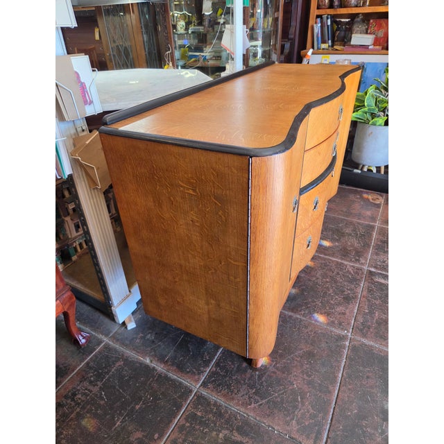1940s Art Deco Oak Sideboard Cocktail Bar Dresser For Sale - Image 12 of 13