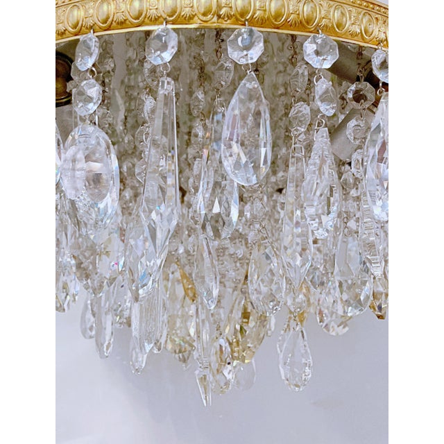 1950's Italian Brass Upside Down Layered Chandelier For Sale In New York - Image 6 of 11