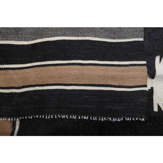 1970s Vintage Turkish Hand-Knotted Wool Cotton Brown Kilim Area Rug For Sale - Image 5 of 11