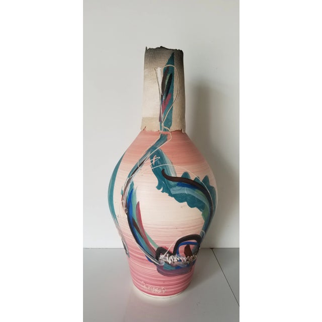 1990 Vintage Pettigrew Hand Painted Southwestern Pottery Vase For Sale - Image 4 of 11
