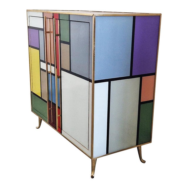 Sideboard with 2 Glass Doors, 1980s For Sale - Image 3 of 11