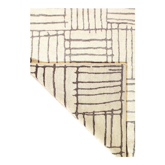 Modern Fine Hand Knotted Modern Rug For Sale - Image 3 of 4