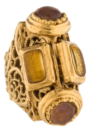 2011 Chanel Ring Size 6.5 Gripoix Métiers d'Art Paris Byzance Goossens Runway Fall Filigree Gold Plated Statement Cocktail