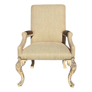 Nancy Corzine Rococo Style Painted Giltwood Fauteuil Arm Chair - 1 of 4 For Sale