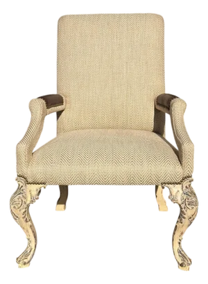 Nancy Corzine Rococo Style Painted Giltwood Fauteuil Arm Chair - 1 of 4