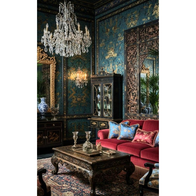 Wood Vintage Pagoda Black Chinoiserie Glass Front Storage Curio Cabinet For Sale - Image 7 of 17