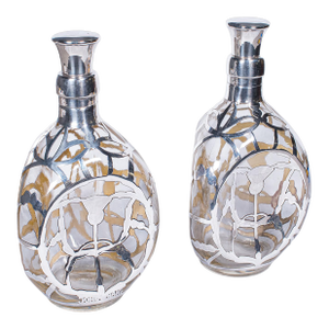 Pair of Vintage John Haig Whisky Decanters, English, Glass, Silver, Hallmarked