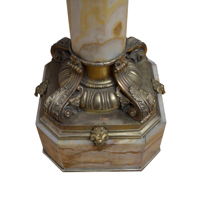 Antique French Onyx Marble Columns with Ormolu Collars, 1870, Set of 2 For Sale - Image 11 of 18